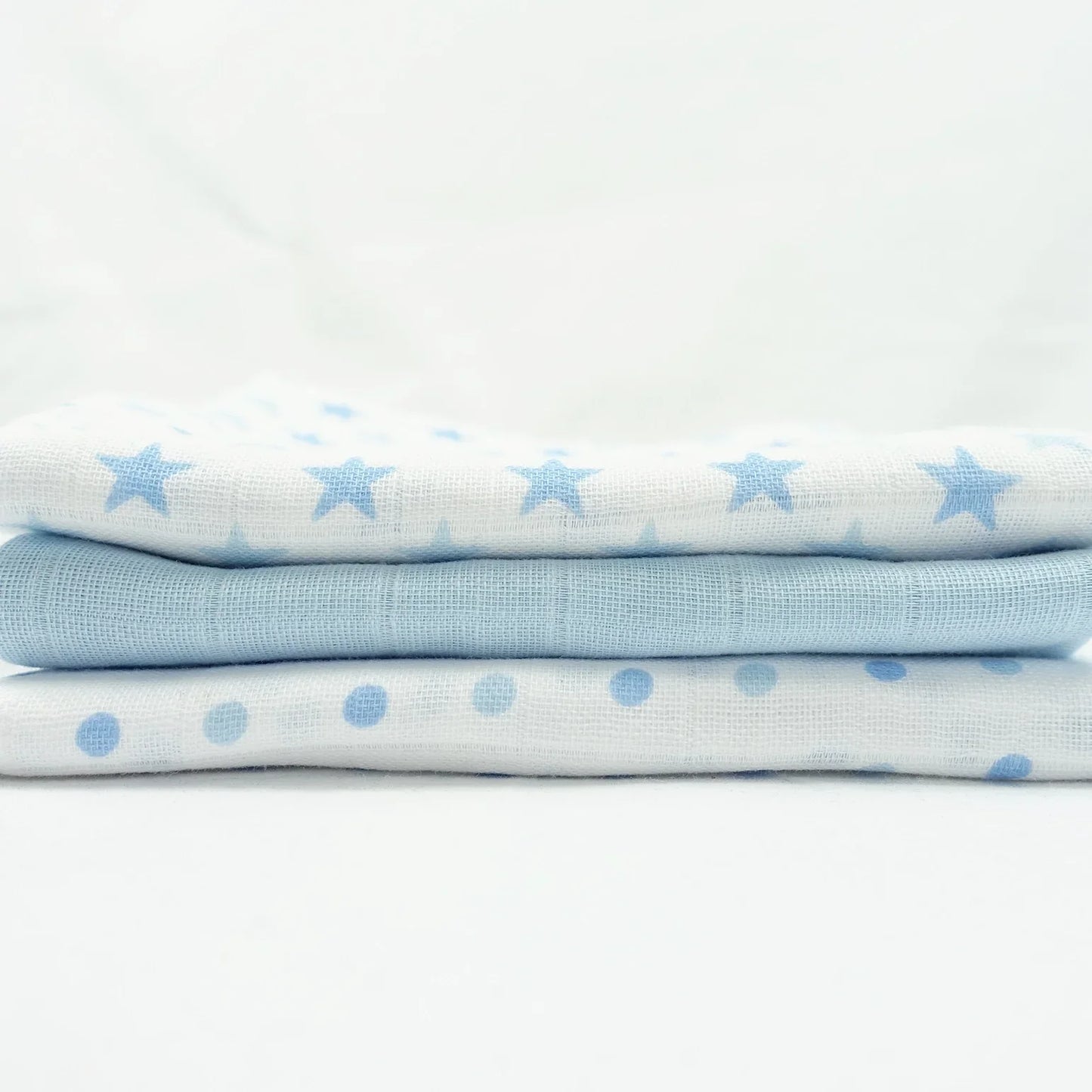 Baby-Musselin-Tuch - Hellblau Sterne