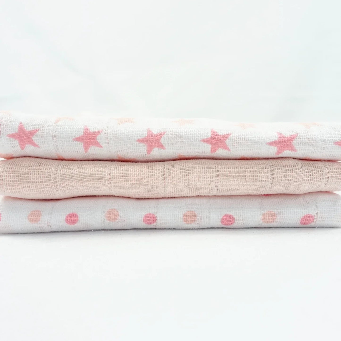 Baby-Musselin-Tuch - Rosa Sterne