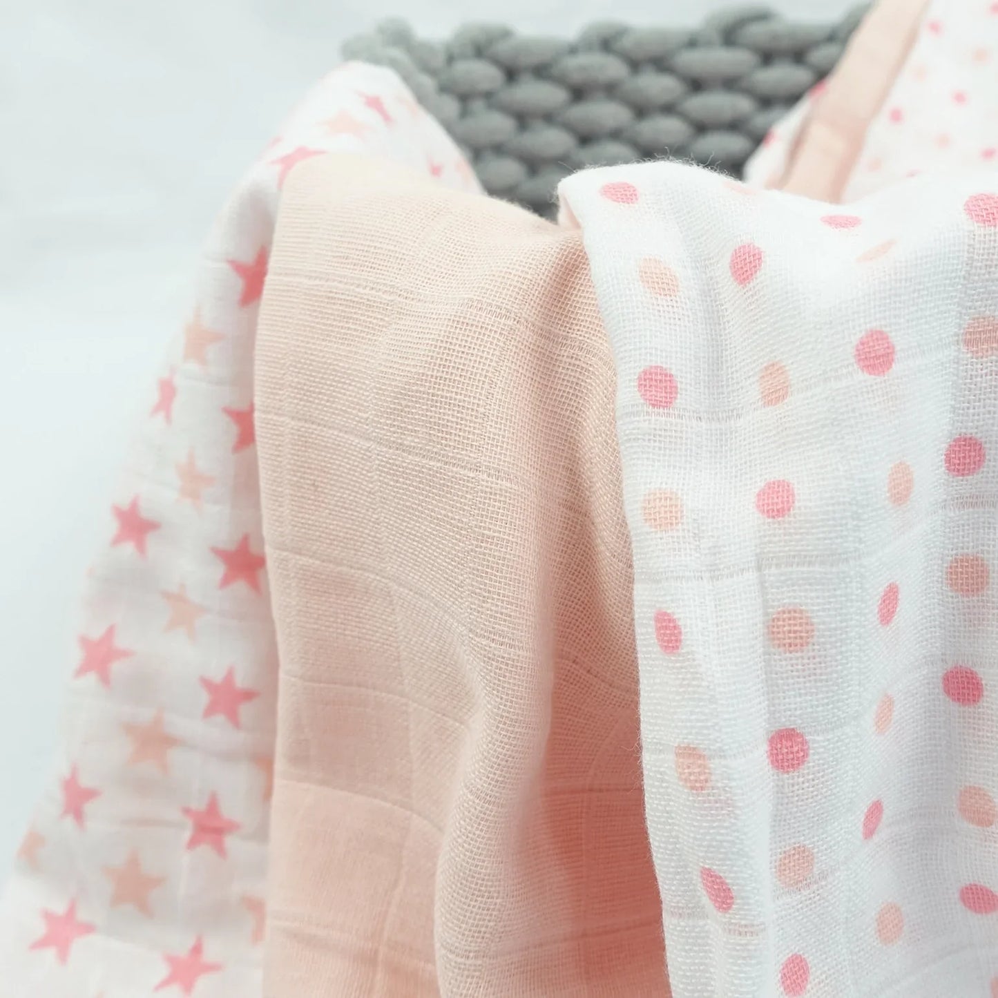 Baby-Musselin-Tuch - Rosa Sterne