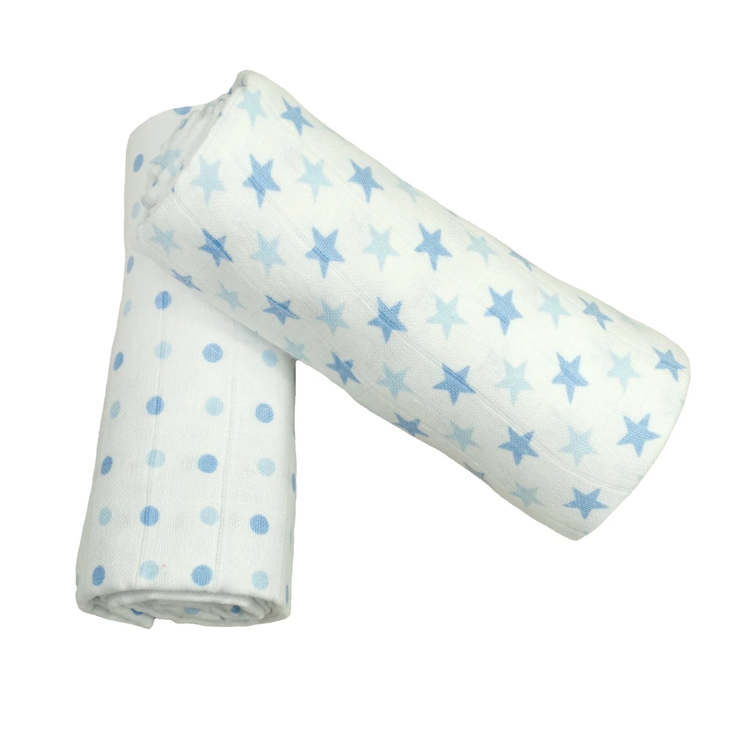 Baby-Musselin-Wickeltuch - Blau Sterne