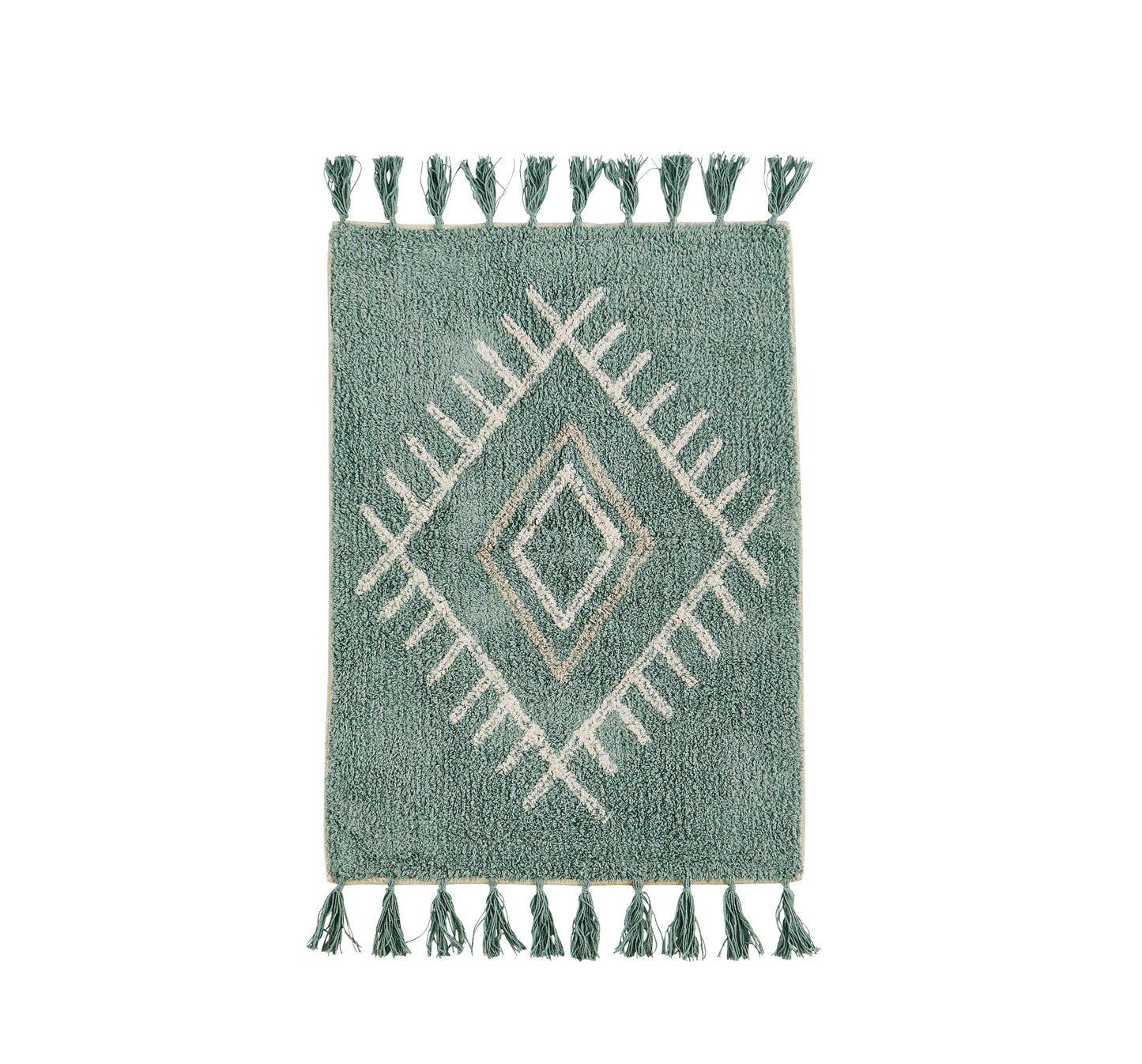 Badeteppich - Aqua/Taupe/Weiß