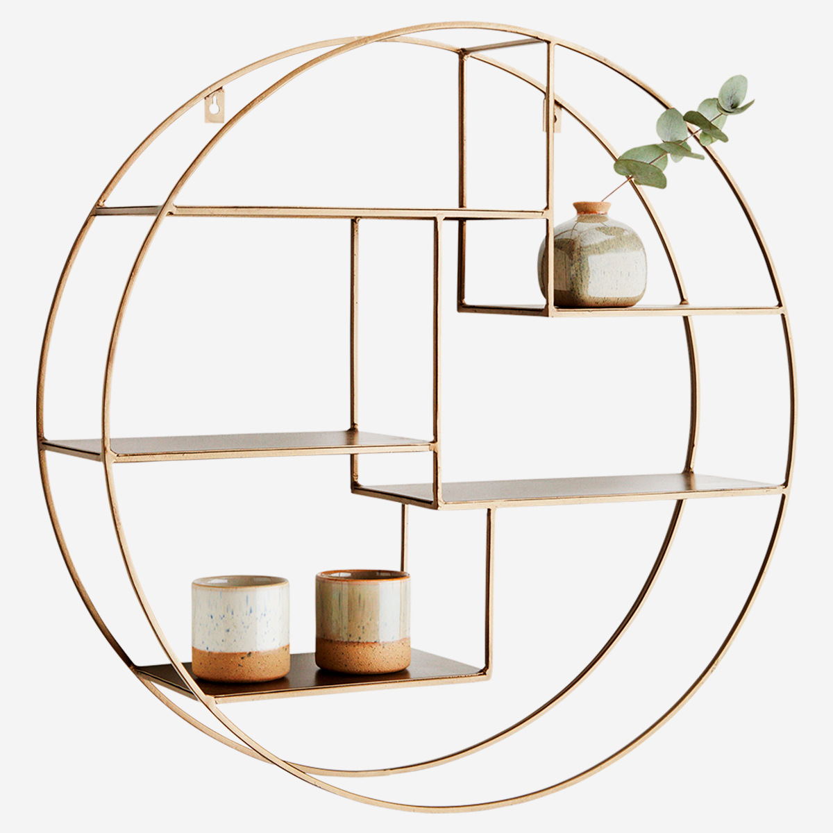 Wandregal - Rund Eisen/Gold
