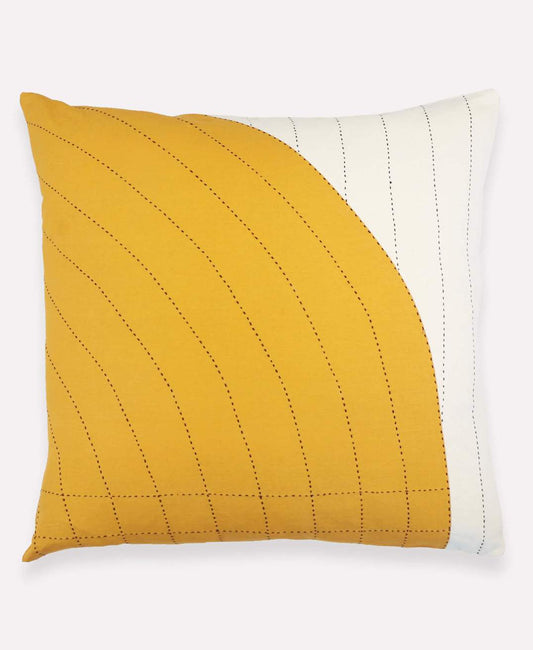 Kissenbezug - Curve Gelb-Weiß