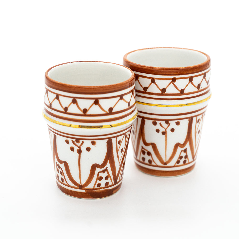 Keramik Becher – Terrakotta gemustert