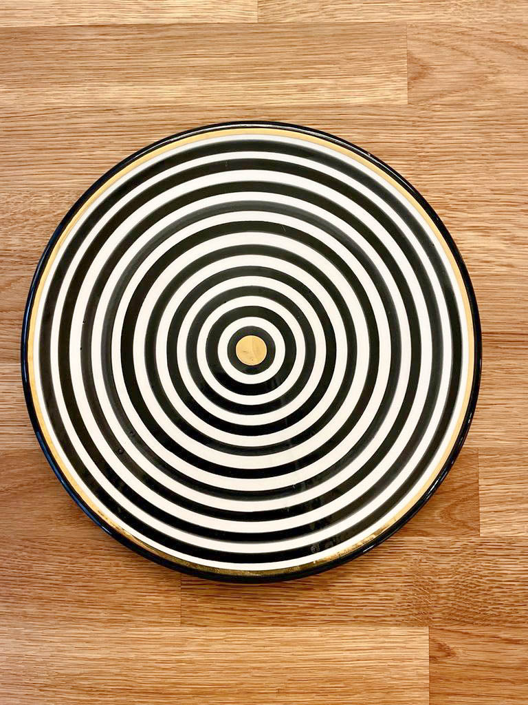 Keramikteller – Schwarz/Weiß groß
