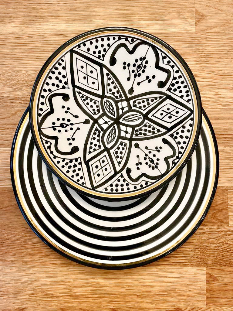 Keramikteller – Schwarz/Weiß groß