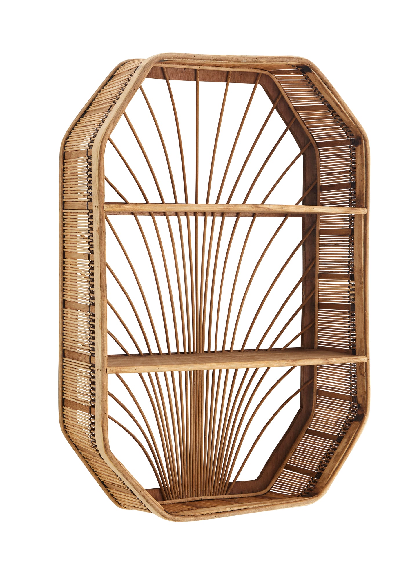Wandregal - Eckig Bambus/Rattan